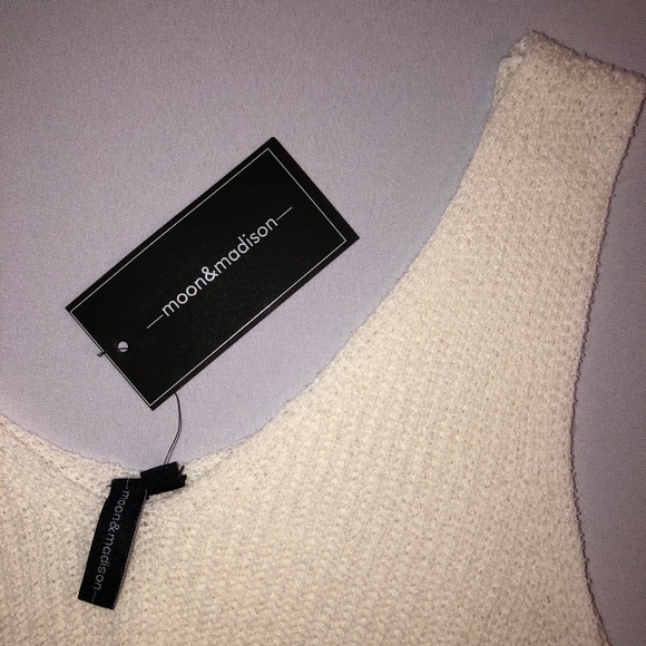 NWT Moon & Madison White Sweater Tank - Picture 3 of 5